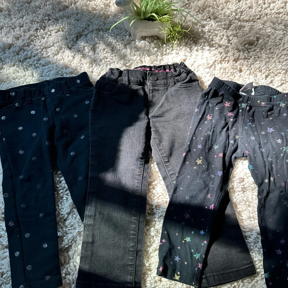 Super cute 2T little girls set of 3 pant bottoms. Stretchy and comfy.